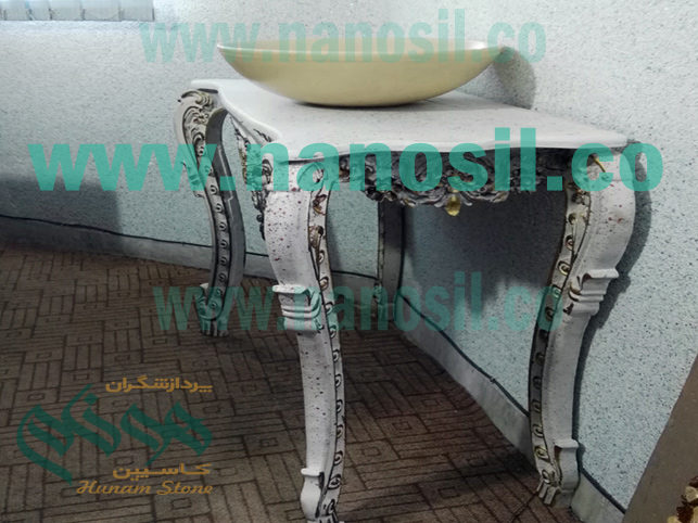 کنسول سنگی / آینه سنگی / فروش کنسول سنگی با سنگ مصنوعی هونام کنسول سنگ مصنوعی گرانیت مشابه کورین / خط تولید سنگ مصنوعی کورین