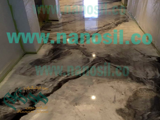 Integrated flooring of polymer base and cement base of artificial stone of granite marble